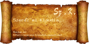 Szerémi Klaudia névjegykártya
