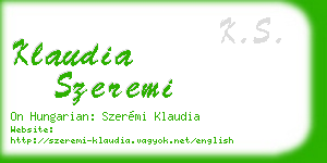 klaudia szeremi business card