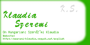 klaudia szeremi business card